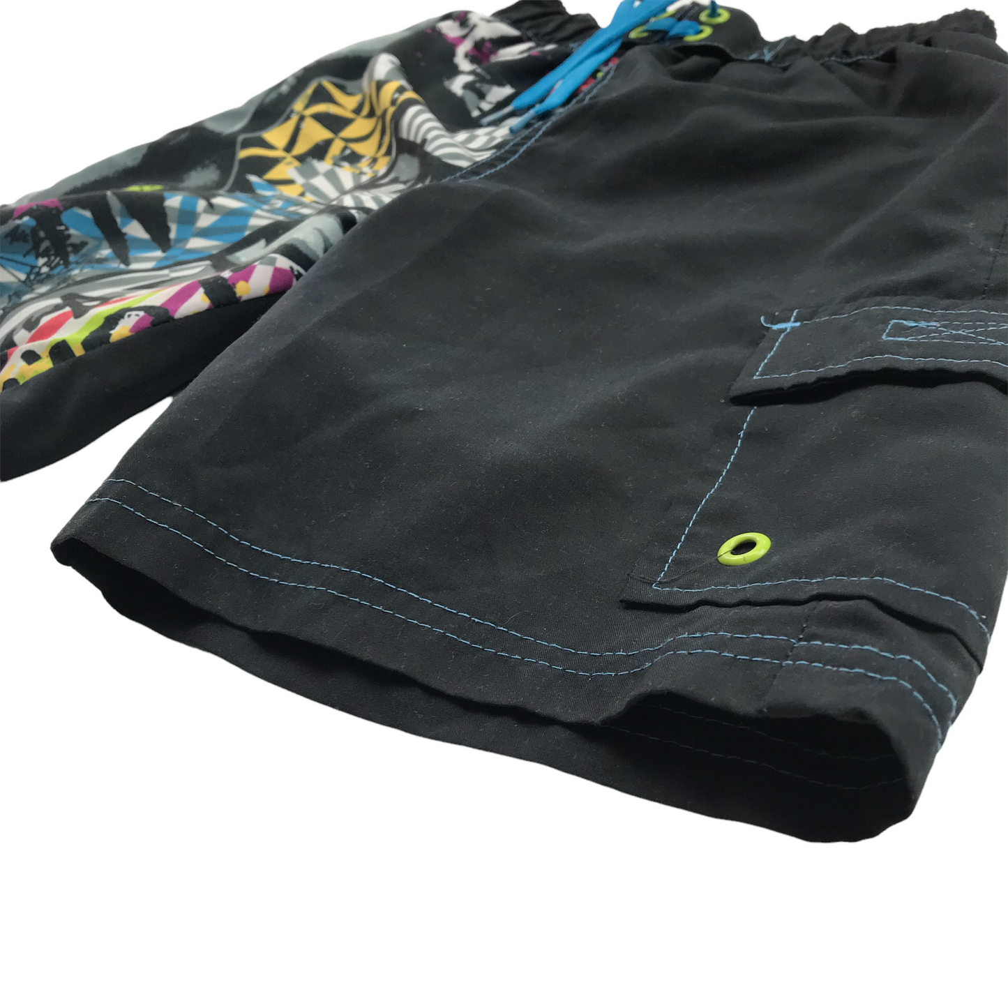Bluezoo Black Graffiti Print Swim Trunks Age 5