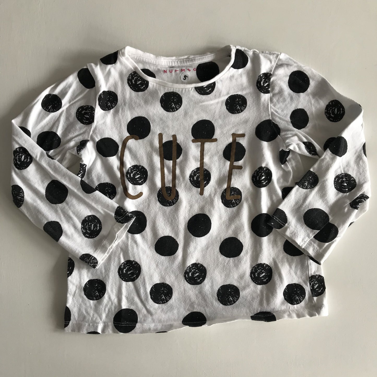 T-shirt - Black Polka Dots - Age 5