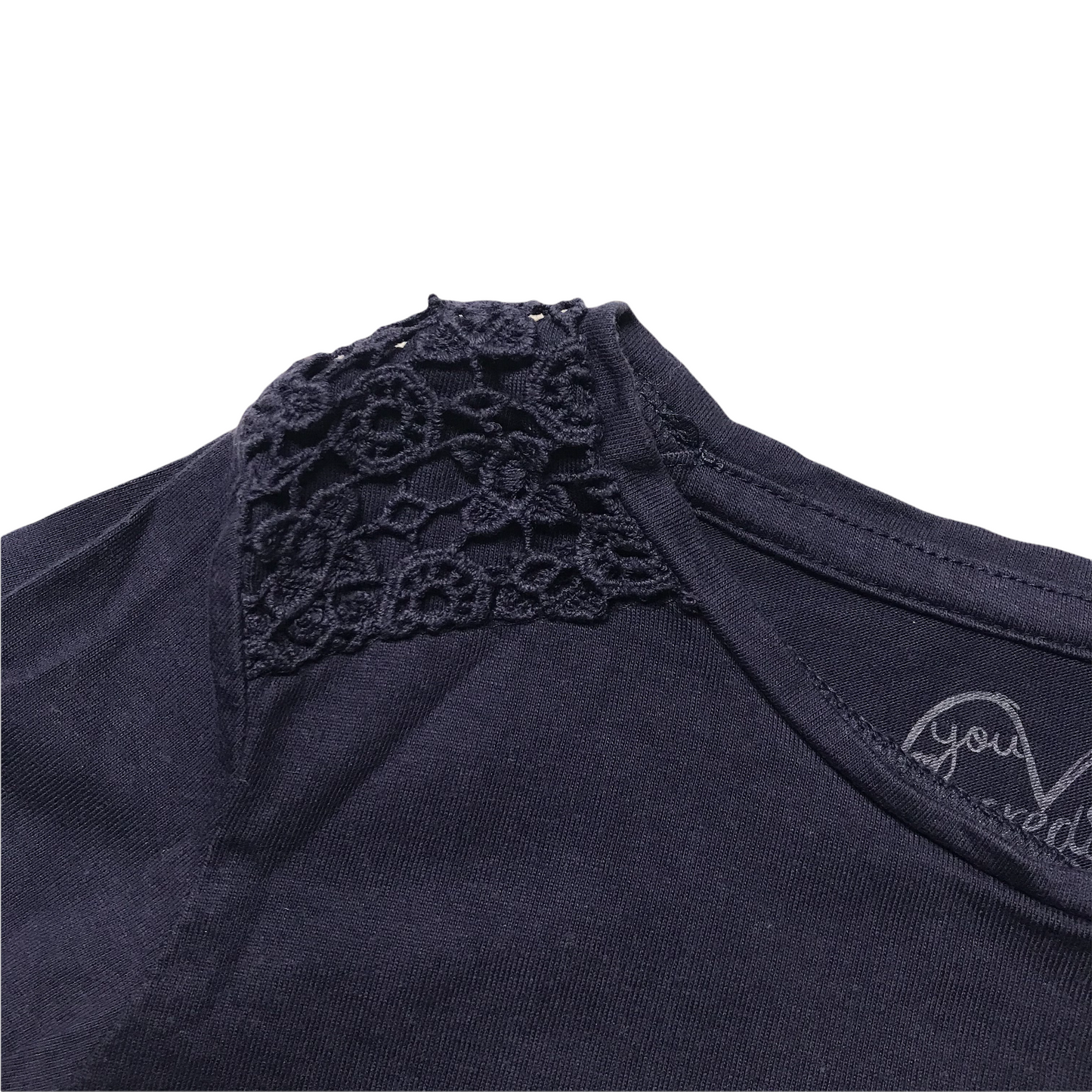 Navy Blue Shoulder Detail T-shirt Age 6