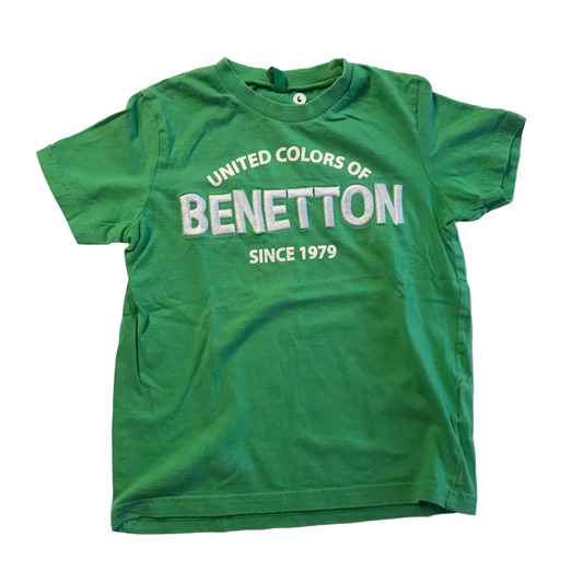 Benetton Green Print T-shirt Age 6