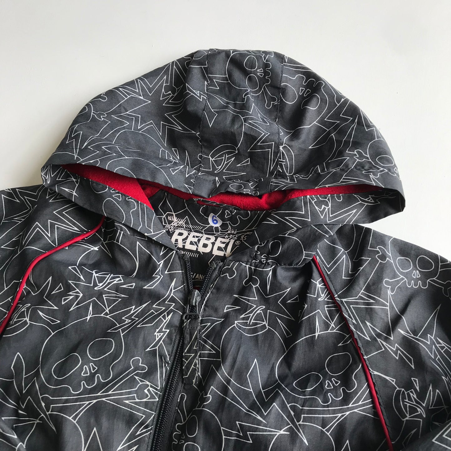 Primark Grey Skulls Light Bomber Jacket Age 6