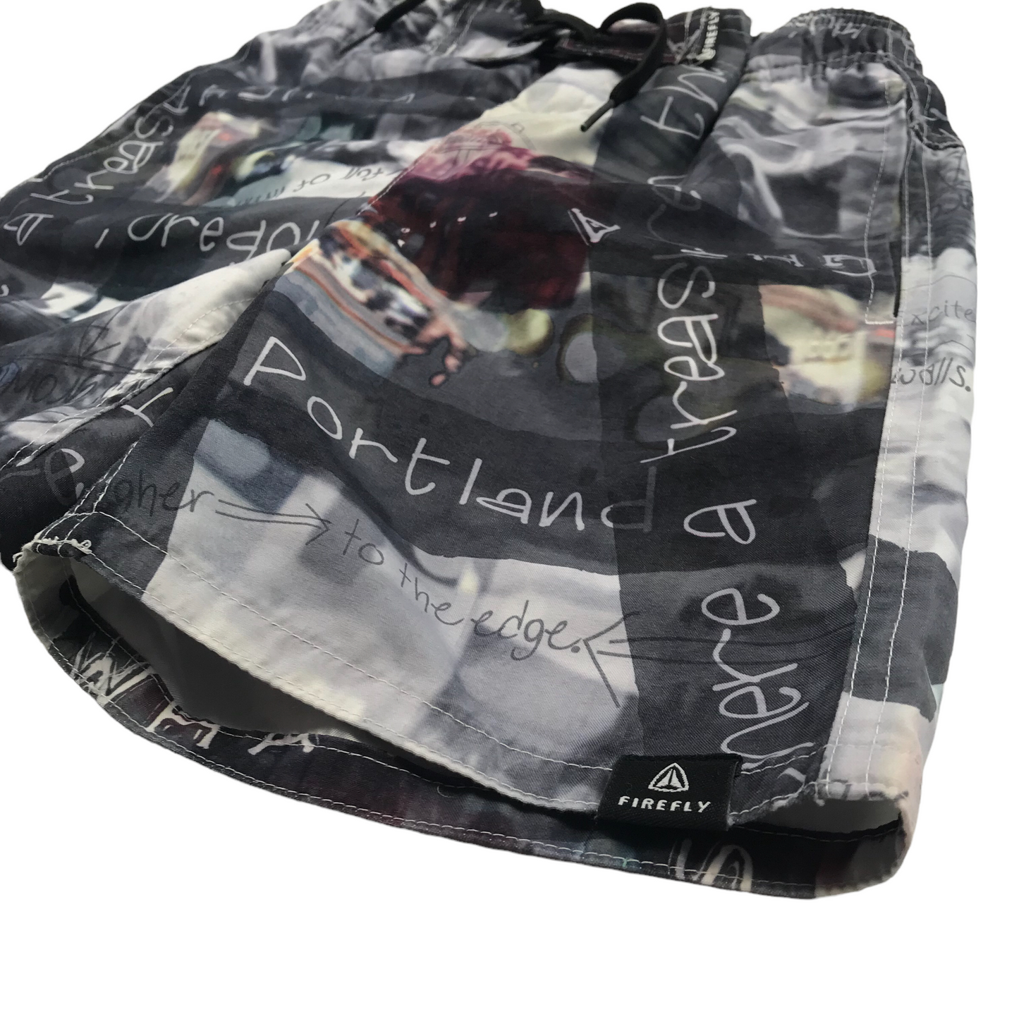 Firefly Grey Print Swim Trunks Age 6