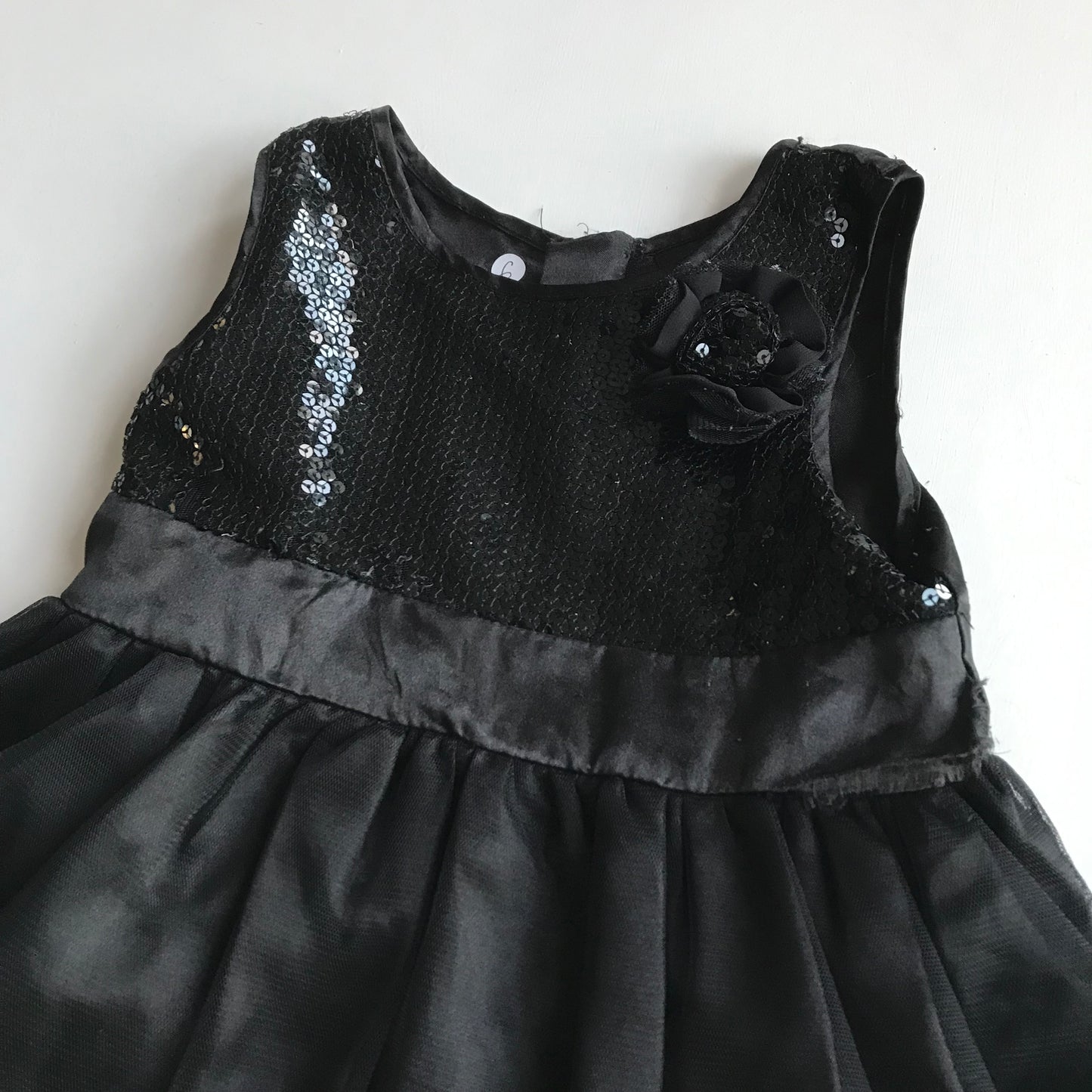 F&F Black Sequin dress Age 6
