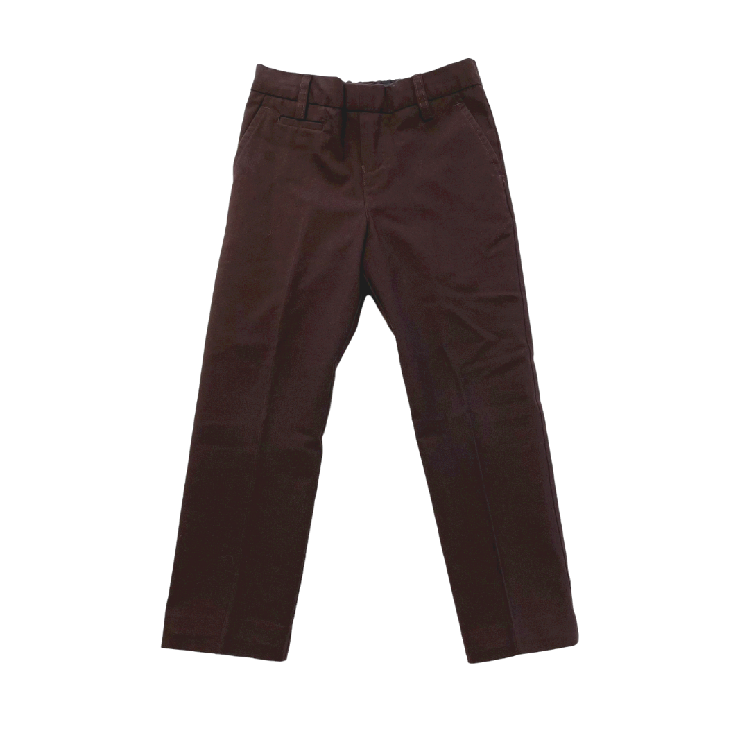 Brown School Trousers with Adjustable Waist