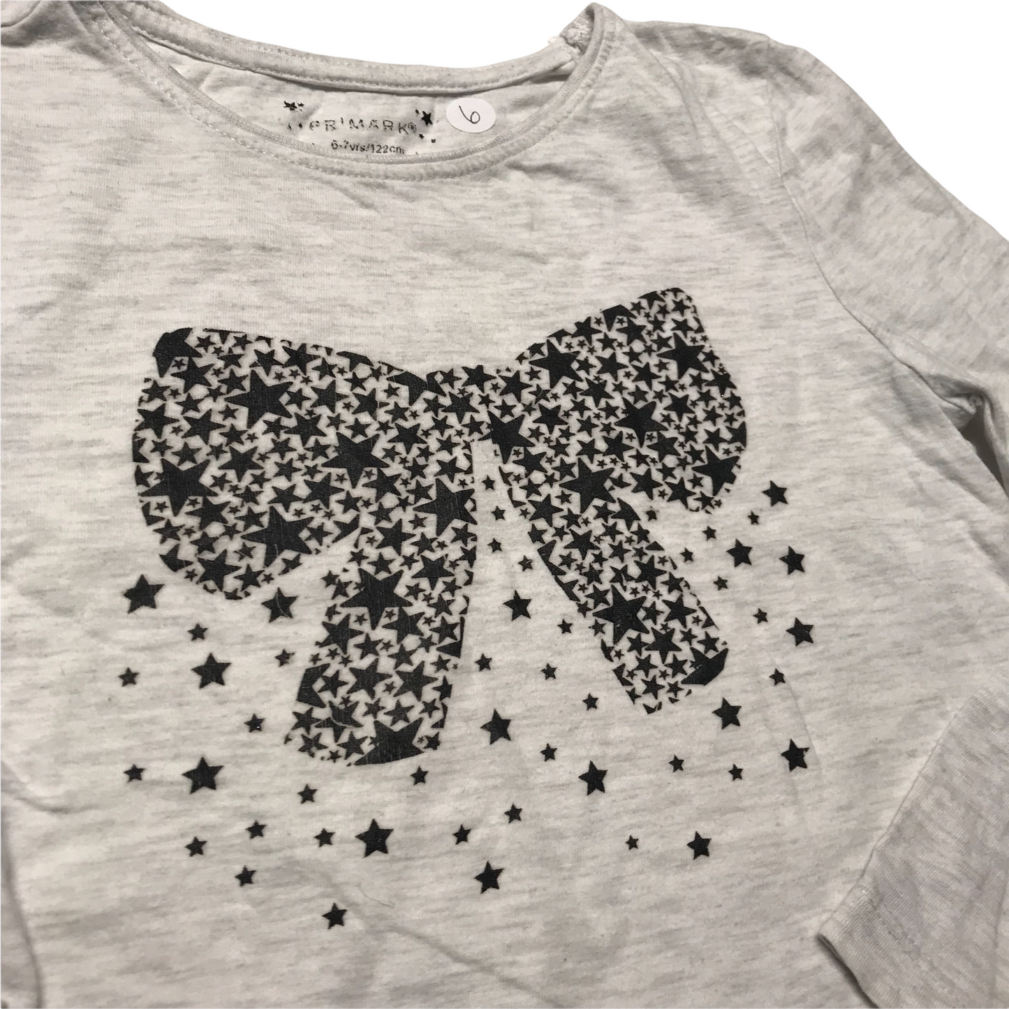 Primark White Bowtie T-shirt Age 6