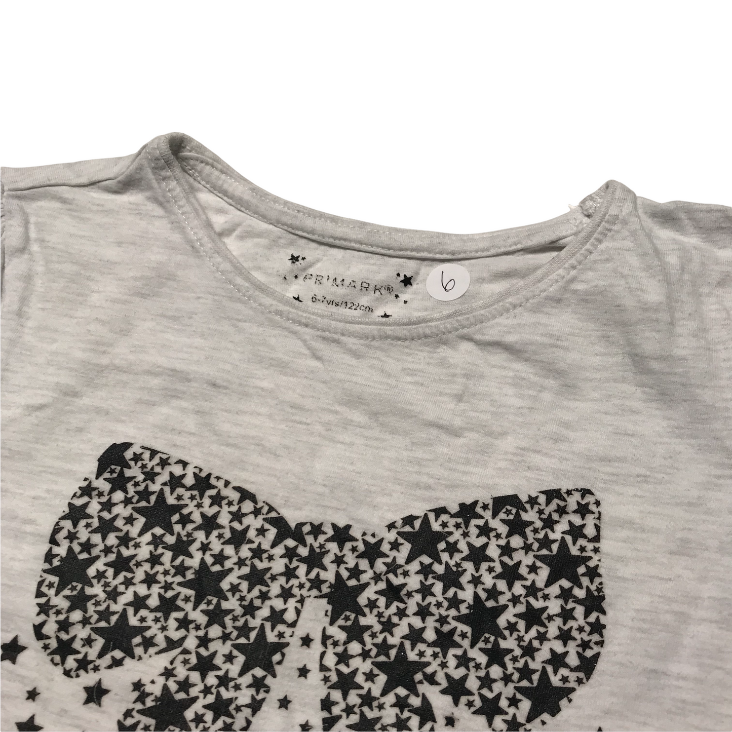 Primark White Bowtie T-shirt Age 6