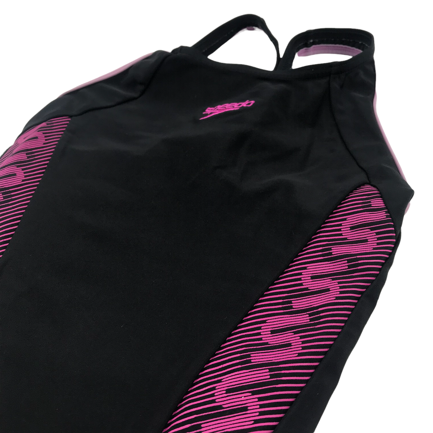 Speedo Black and Pink Swimsuit Age 6