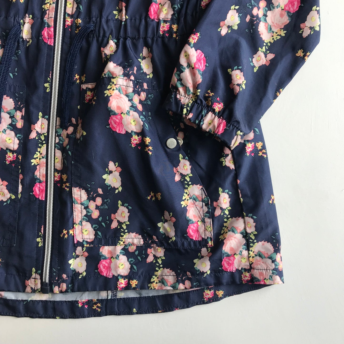 Primark Navy Blue Floral Light Parka Jacket Age 6