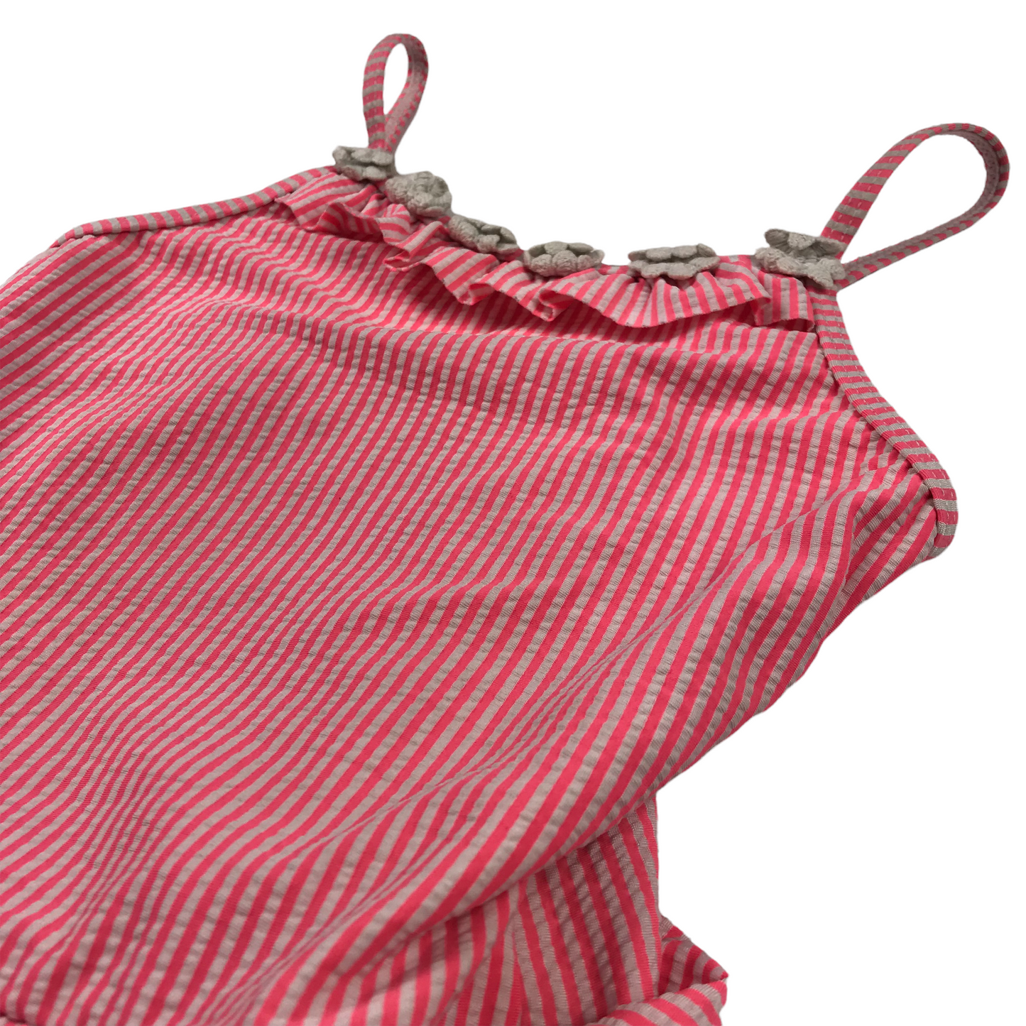 Primark Bright Pink and White Stripy Swimsuit Age 6