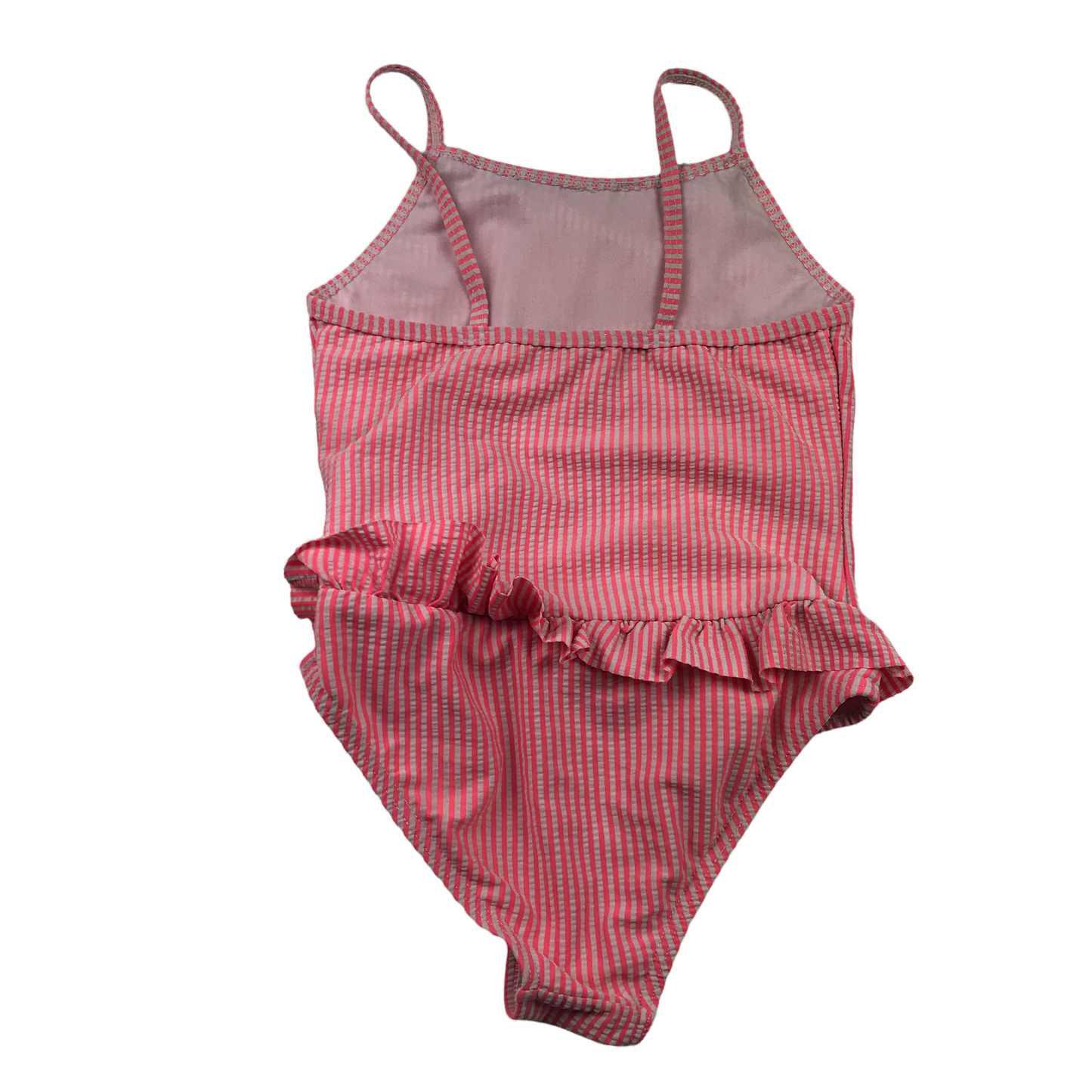 Primark Bright Pink and White Stripy Swimsuit Age 6