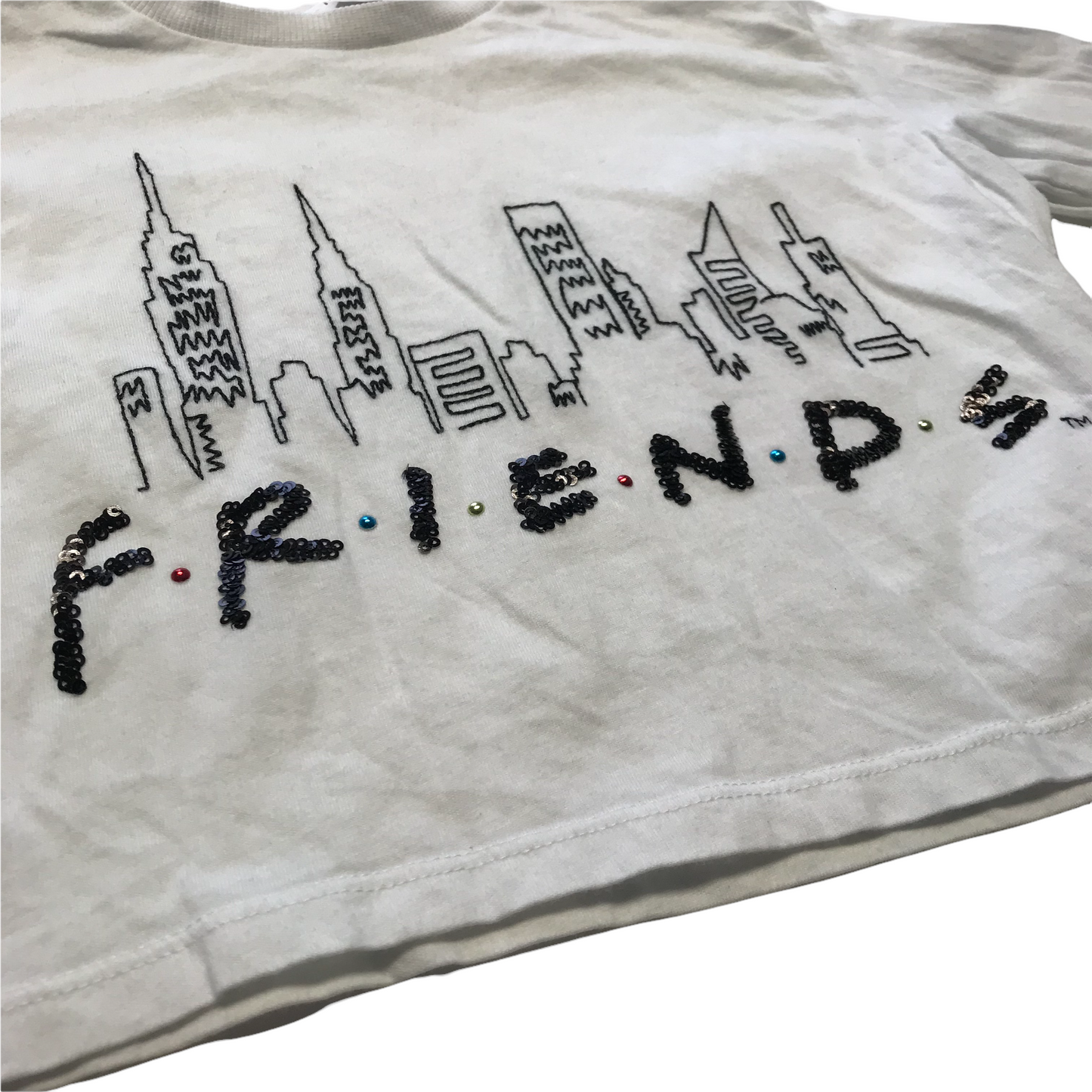 M&S White Friends Crop T-shirt Age 6