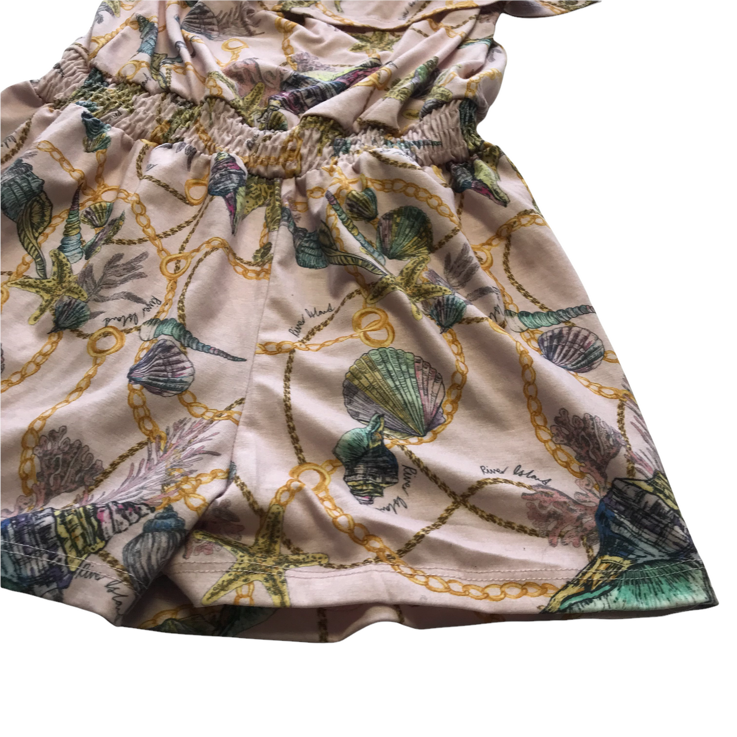 Light Pink Sea Shells Print Playsuit Age 7