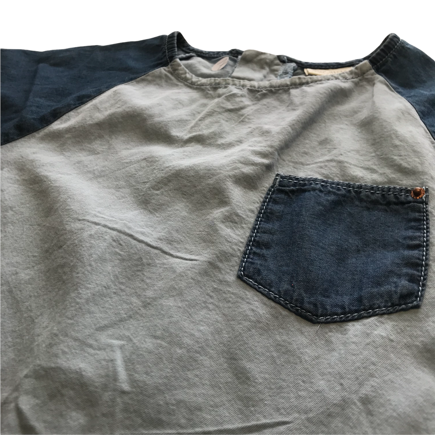 Zara Light Blue Denim-effect Dress Age 7