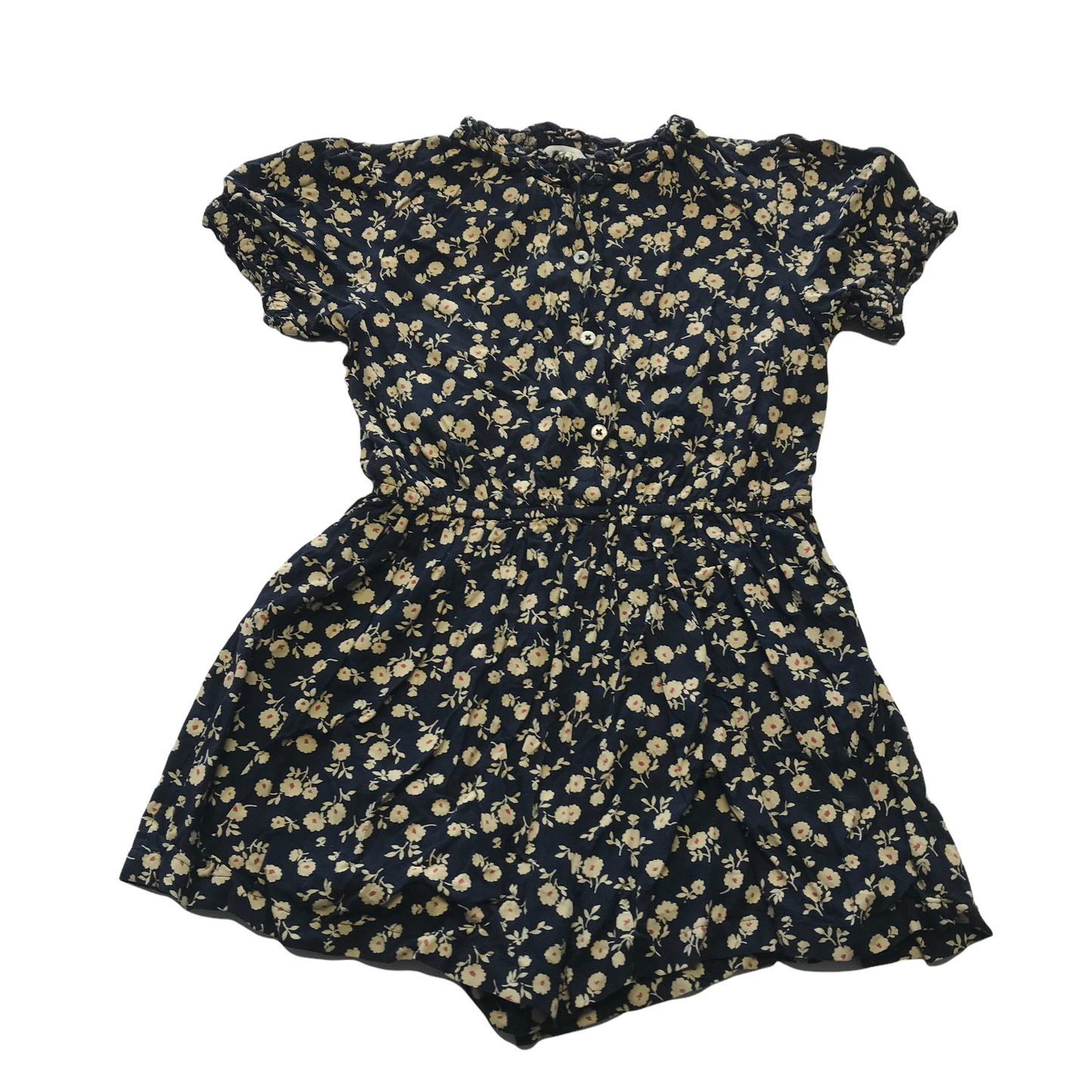 Next Navy Floral Playsuit Age 7