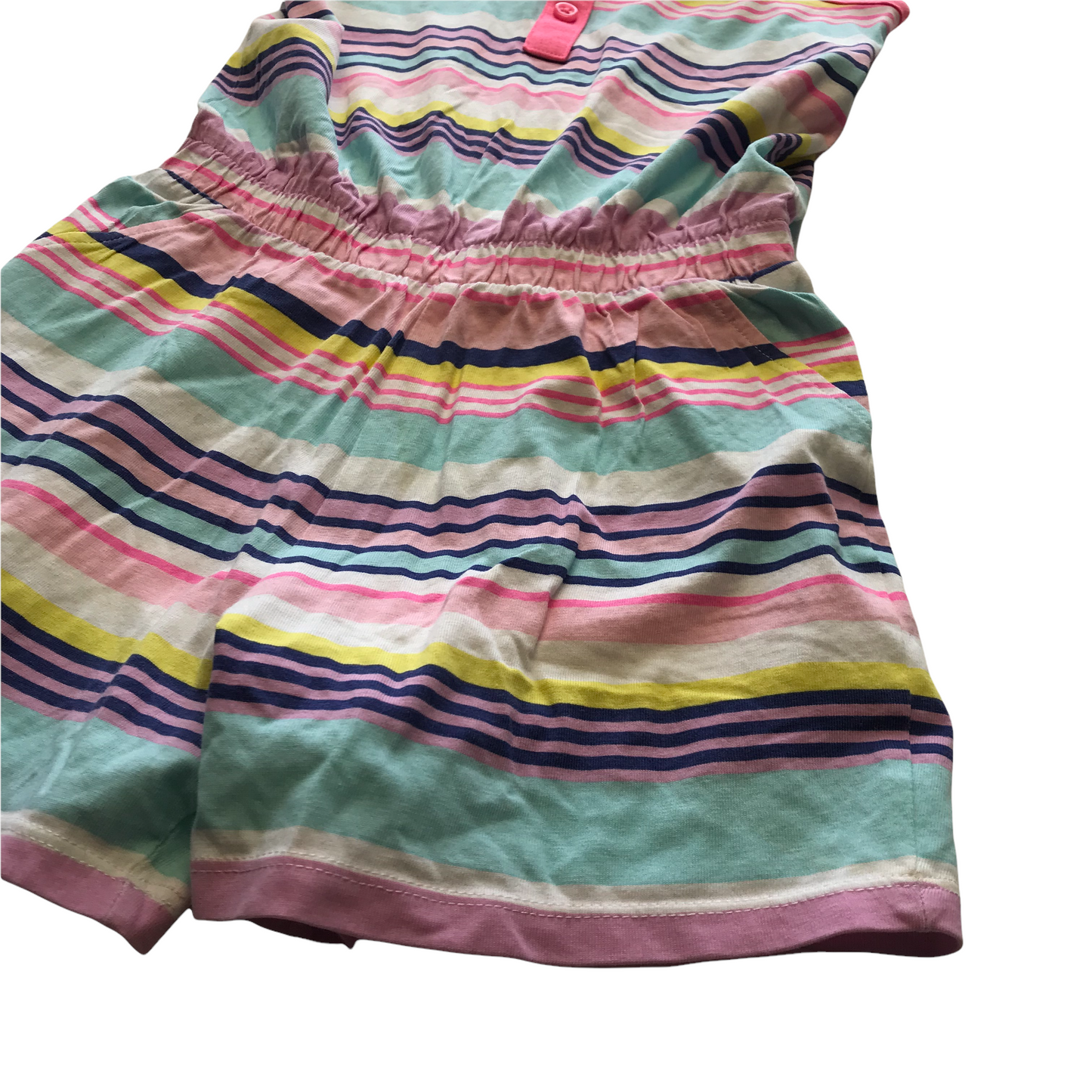 George Pink and Stripy Playsuit Age 7