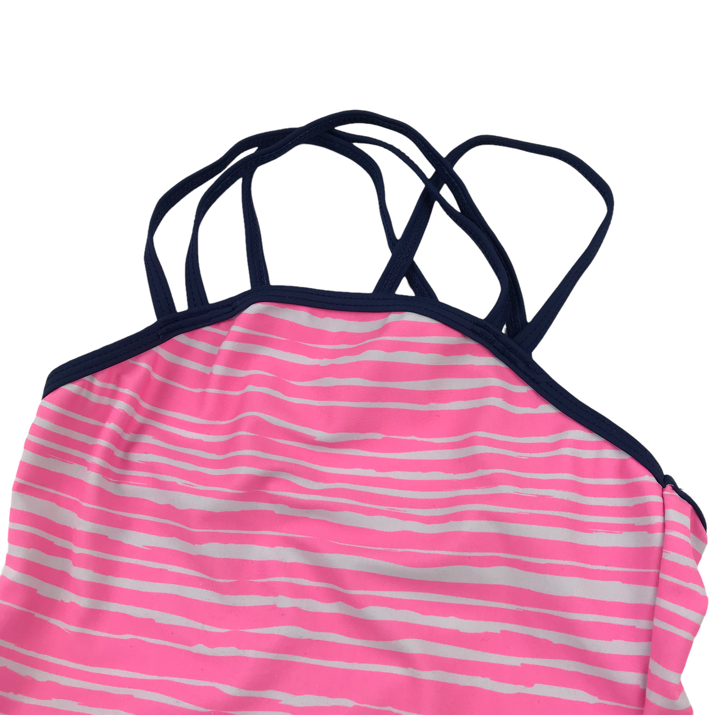 Tu Pink Stripy Pattern Swimsuit Age 7