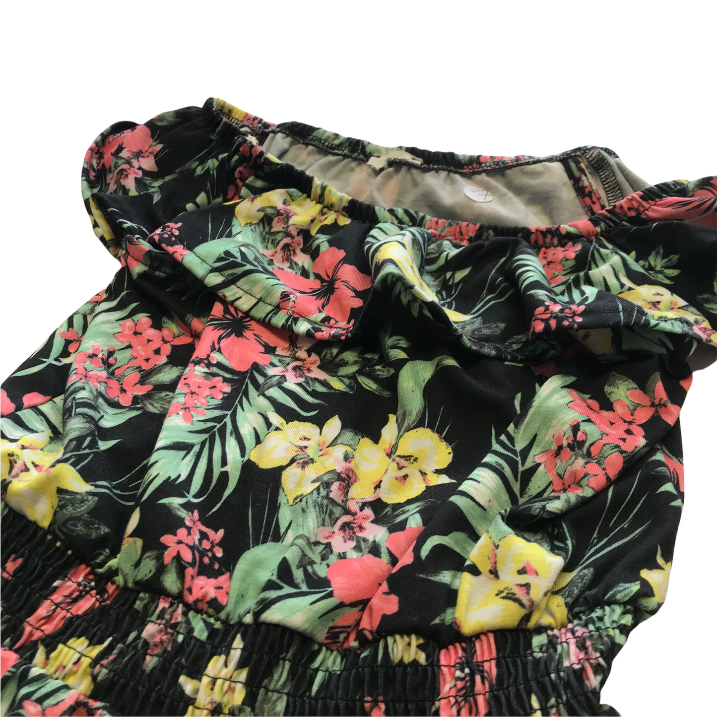 Black Floral Playsuit Age 7
