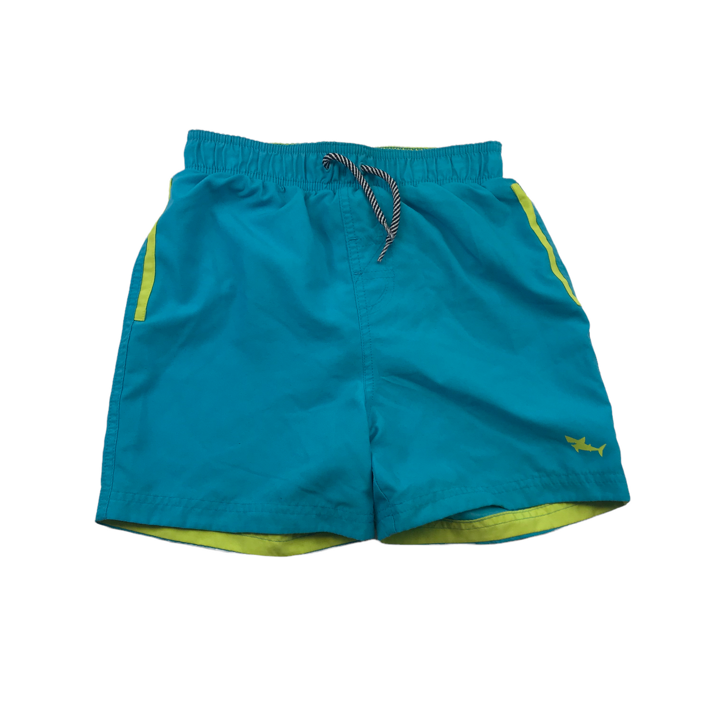 Tu Bright Blue Neon Shark Swim Trunks Age 8
