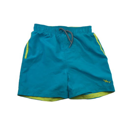 Tu Bright Blue Neon Shark Swim Trunks Age 8