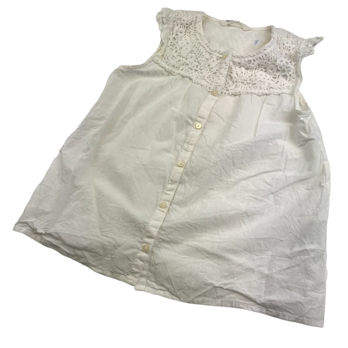 H&M White Lace Detailed Top Age 8