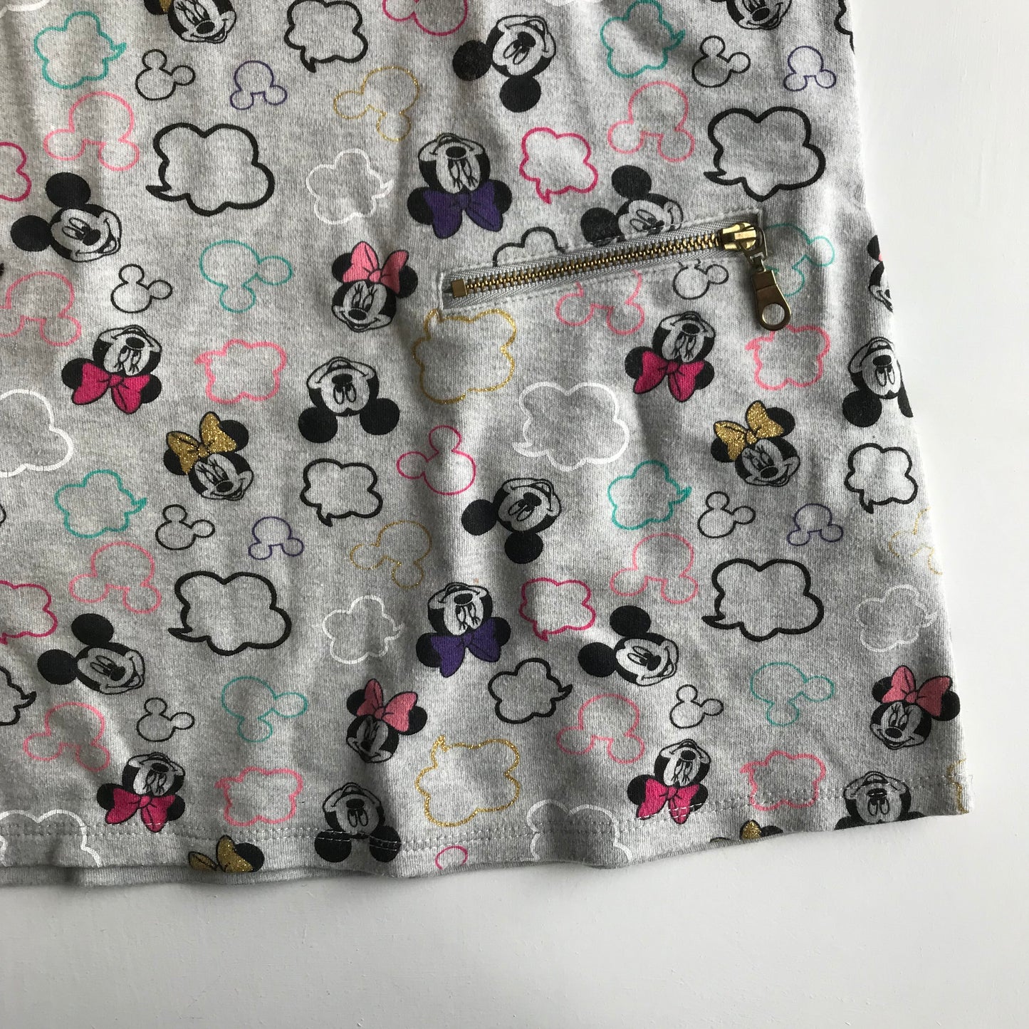 Dress - Grey Mickey & Minnie Mouse - Age 8