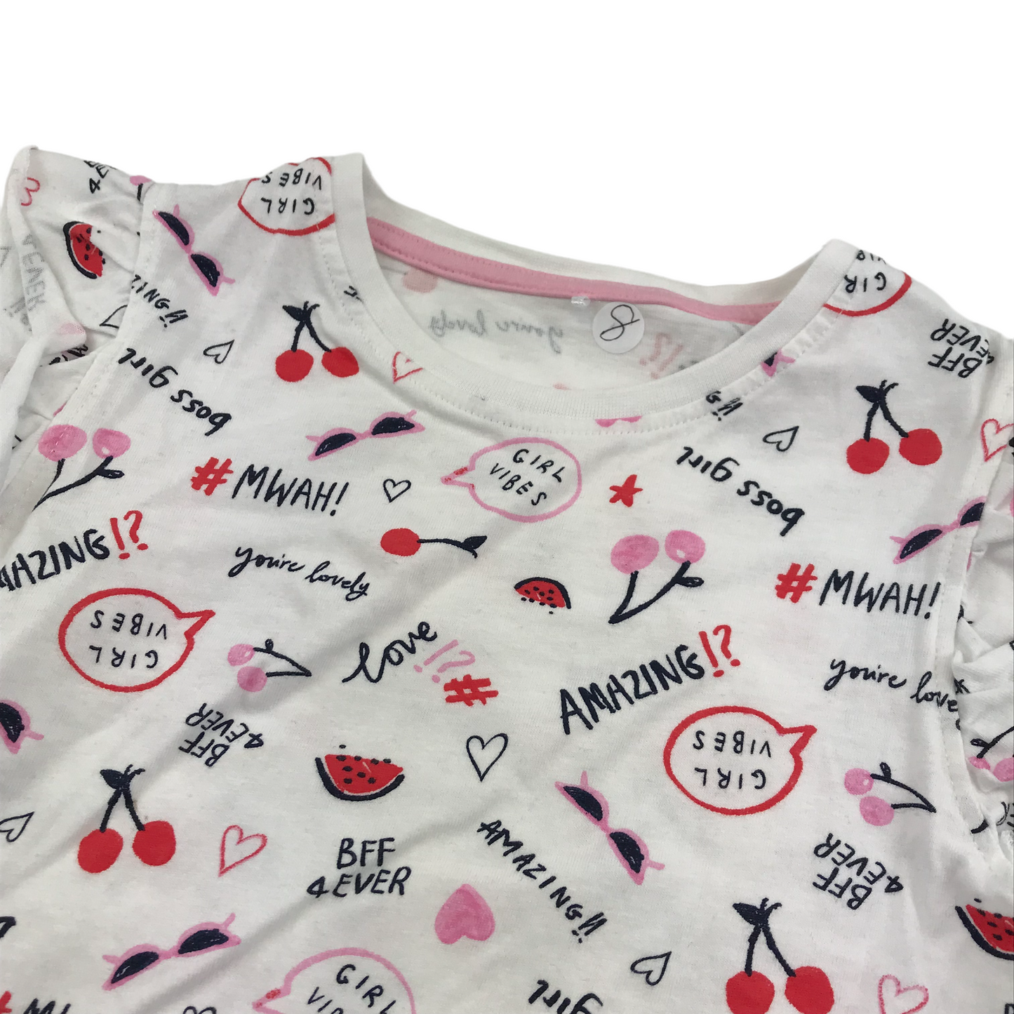 George White Girl Vibes Graphic Print T-shirt Age 8