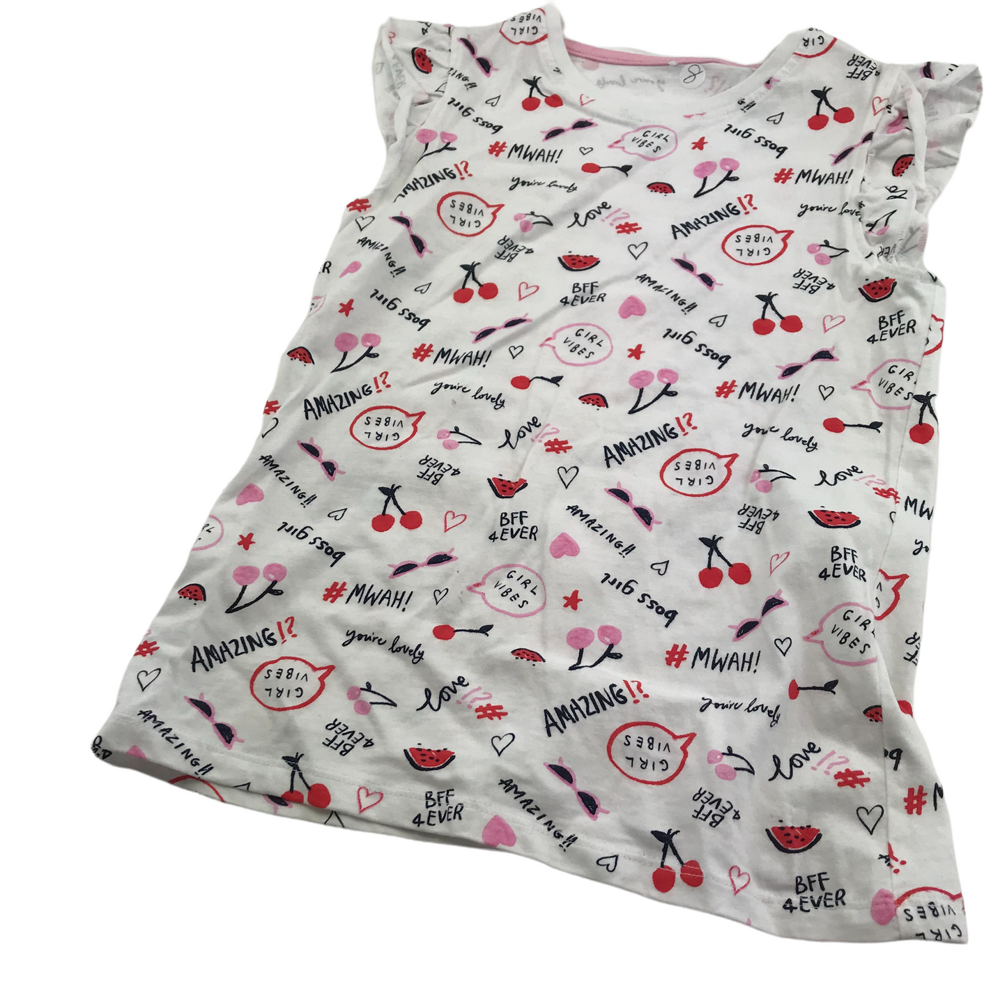 George White Girl Vibes Graphic Print T-shirt Age 8