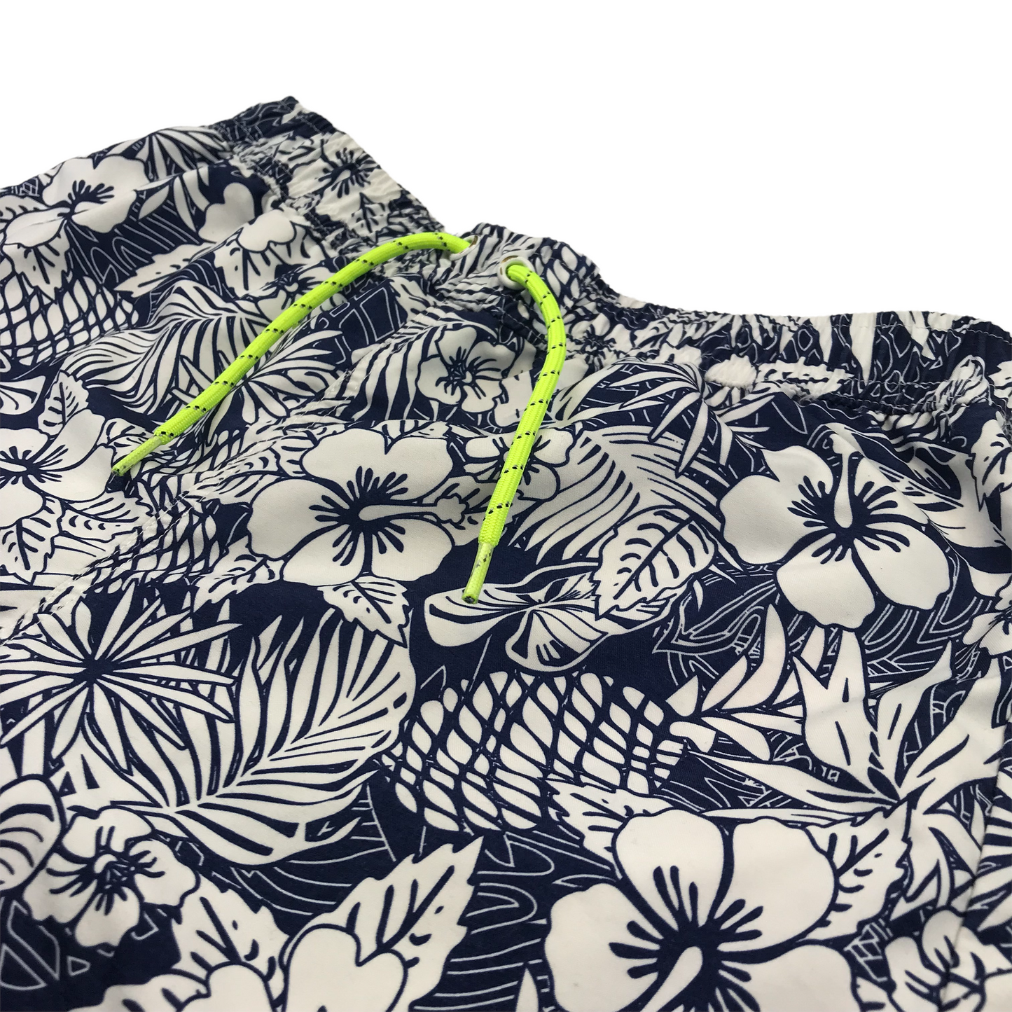 Bluezoo Navy Blue and White Floral Swim Trunks Age 8