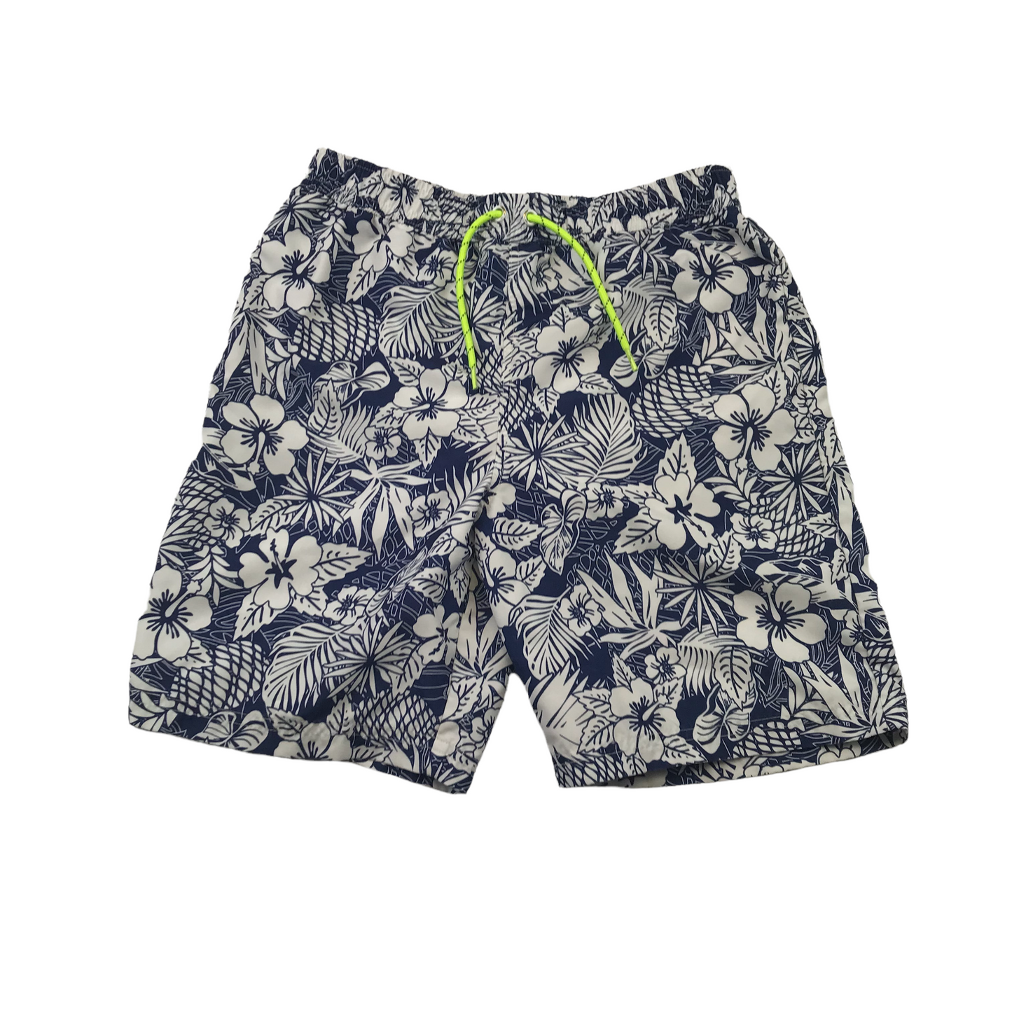 Bluezoo Navy Blue and White Floral Swim Trunks Age 8