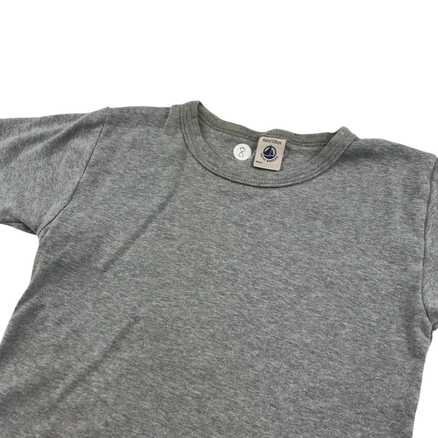 Petit Bateau Grey Plain T-shirt Age 8
