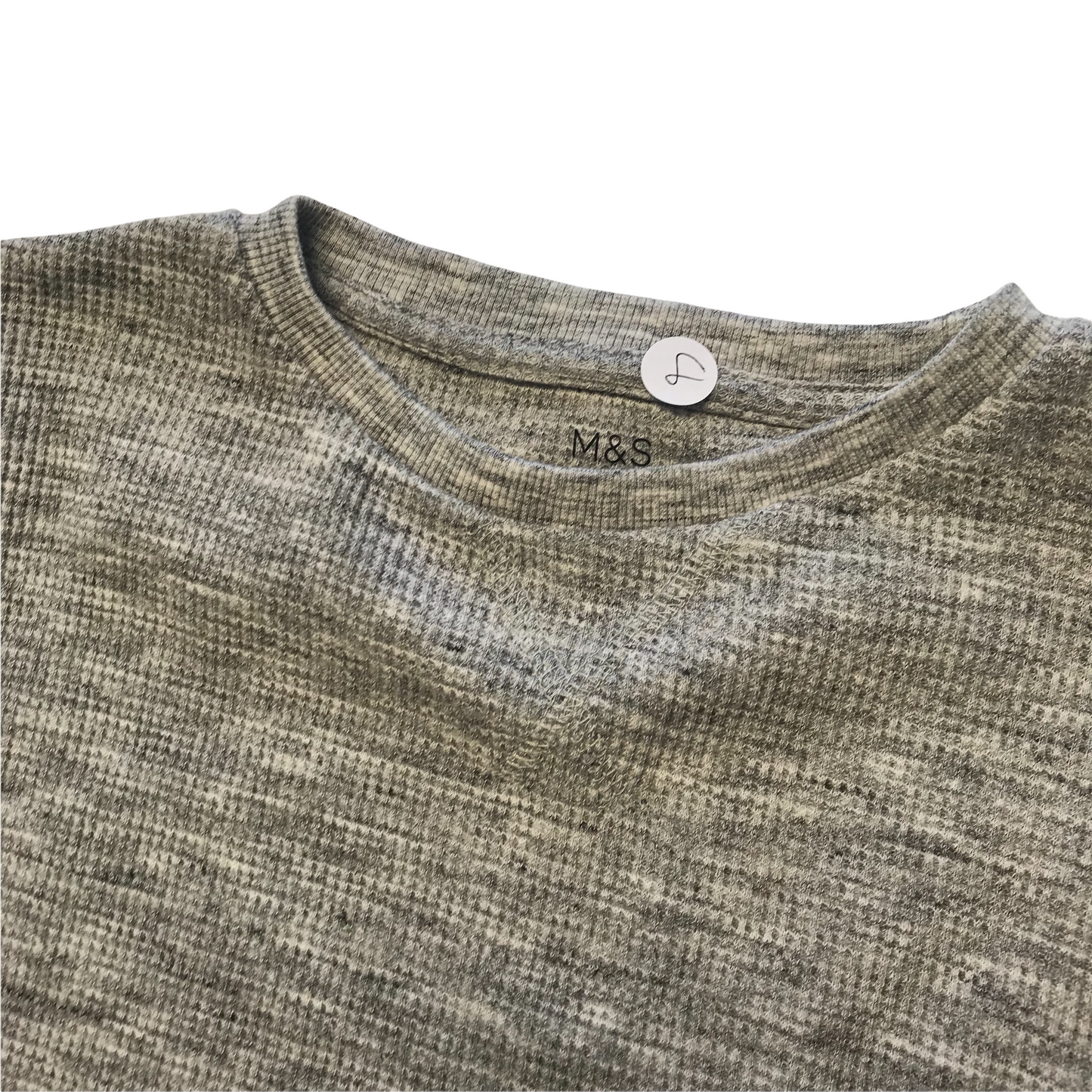 M&S Grey Plain Long Sleeve T-shirt Age 8