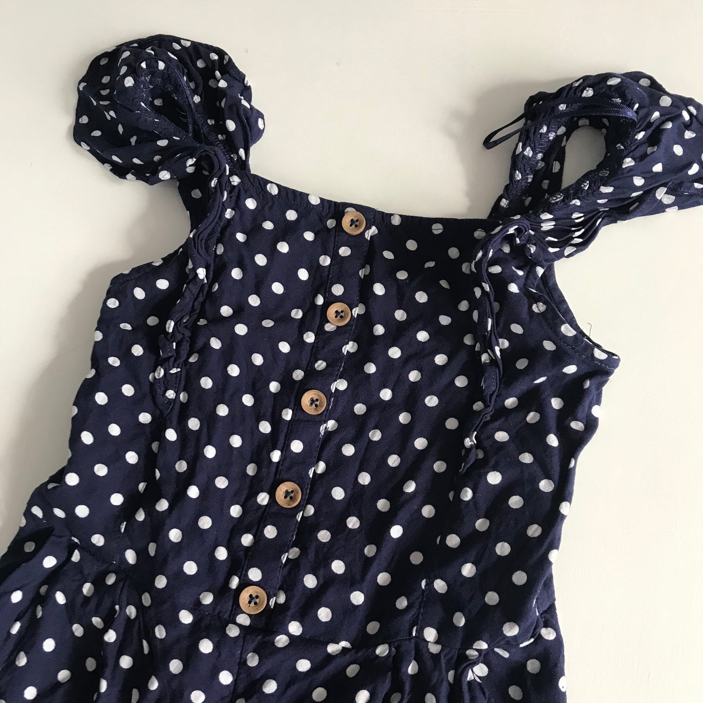 Jumpsuit - Navy Polka Dot - Age 8