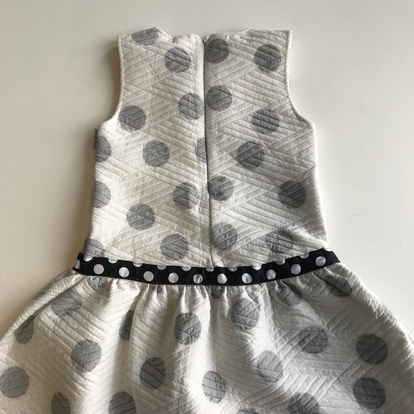 EMC White Polka Dot Dress Age 8