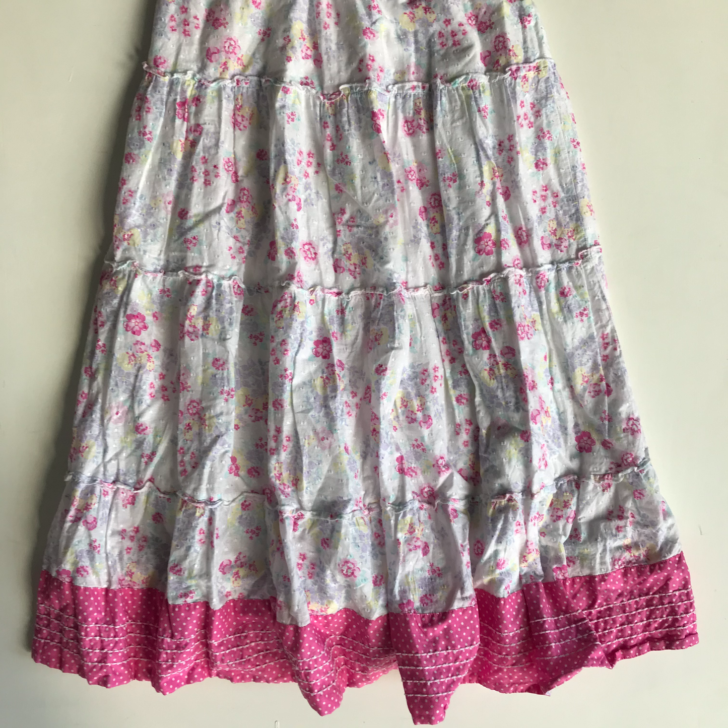 Dress - Long Pink Floral - Age 10