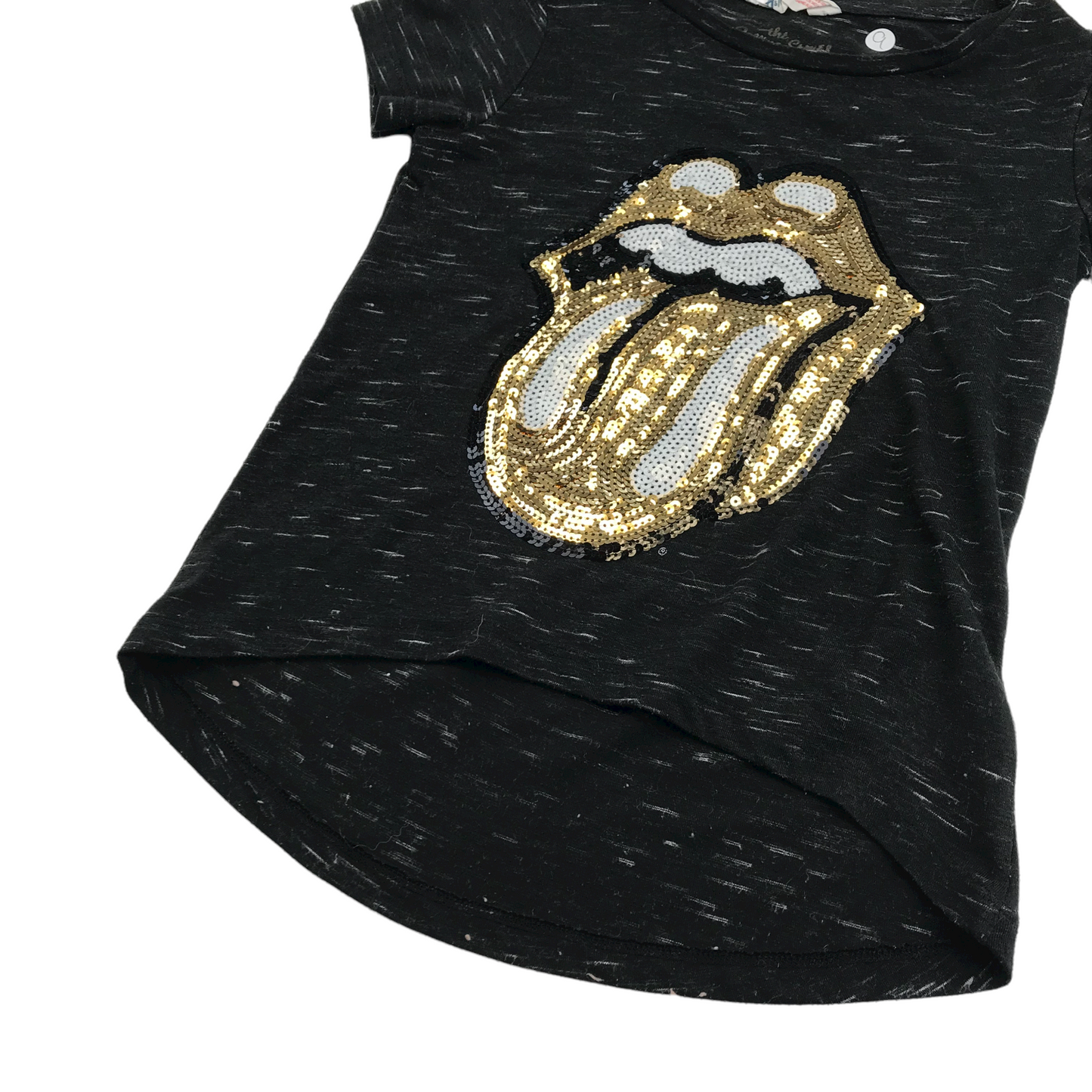H&M Dark Grey Rolling Stones Sequin T-shirt Age 9