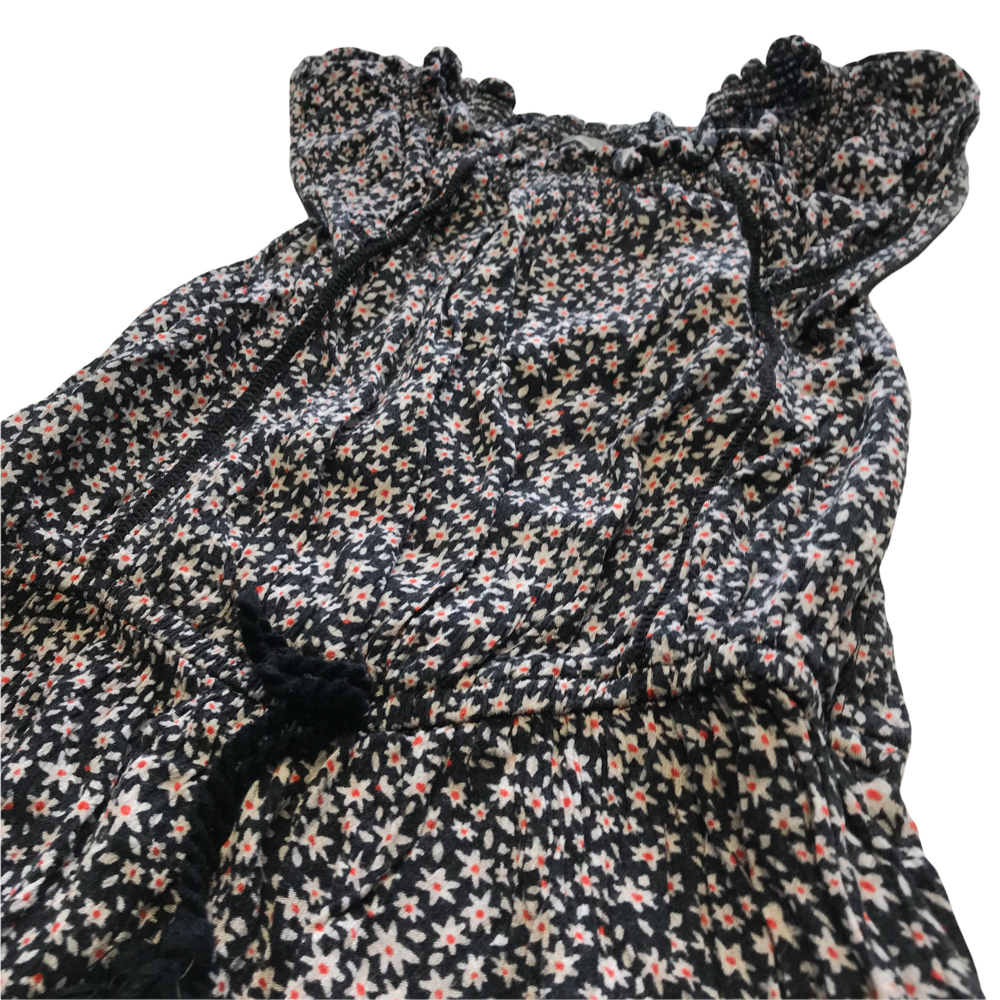 Next Navy Floral Jumpsuit with tassel Drawstrings Age 9