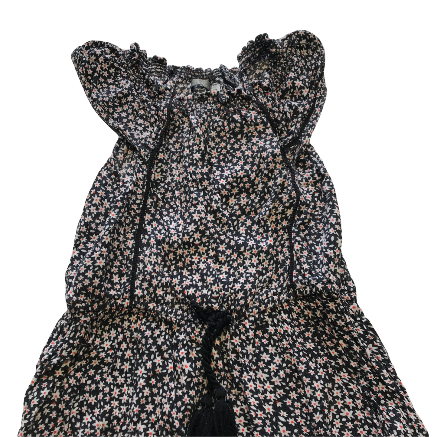 Next Navy Floral Jumpsuit with tassel Drawstrings Age 9