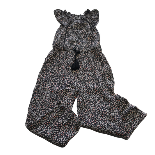 Next Navy Floral Jumpsuit with tassel Drawstrings Age 9