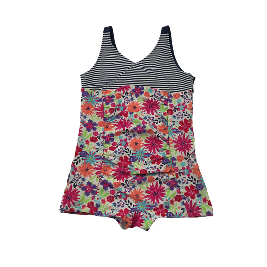Tu White and Floral Swimsuit Age 9