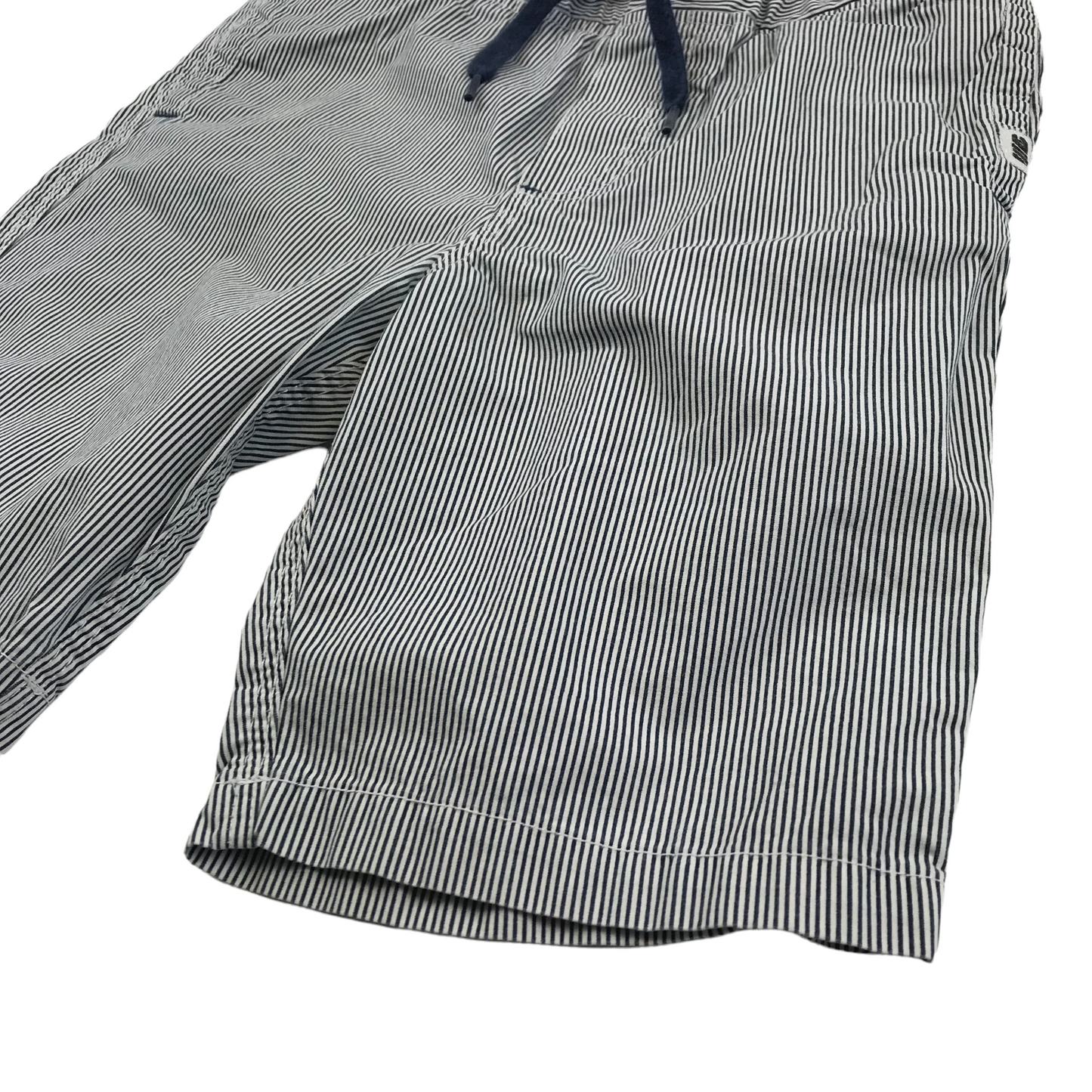 H&M Navy Blue and White Stripy Shorts Age 9