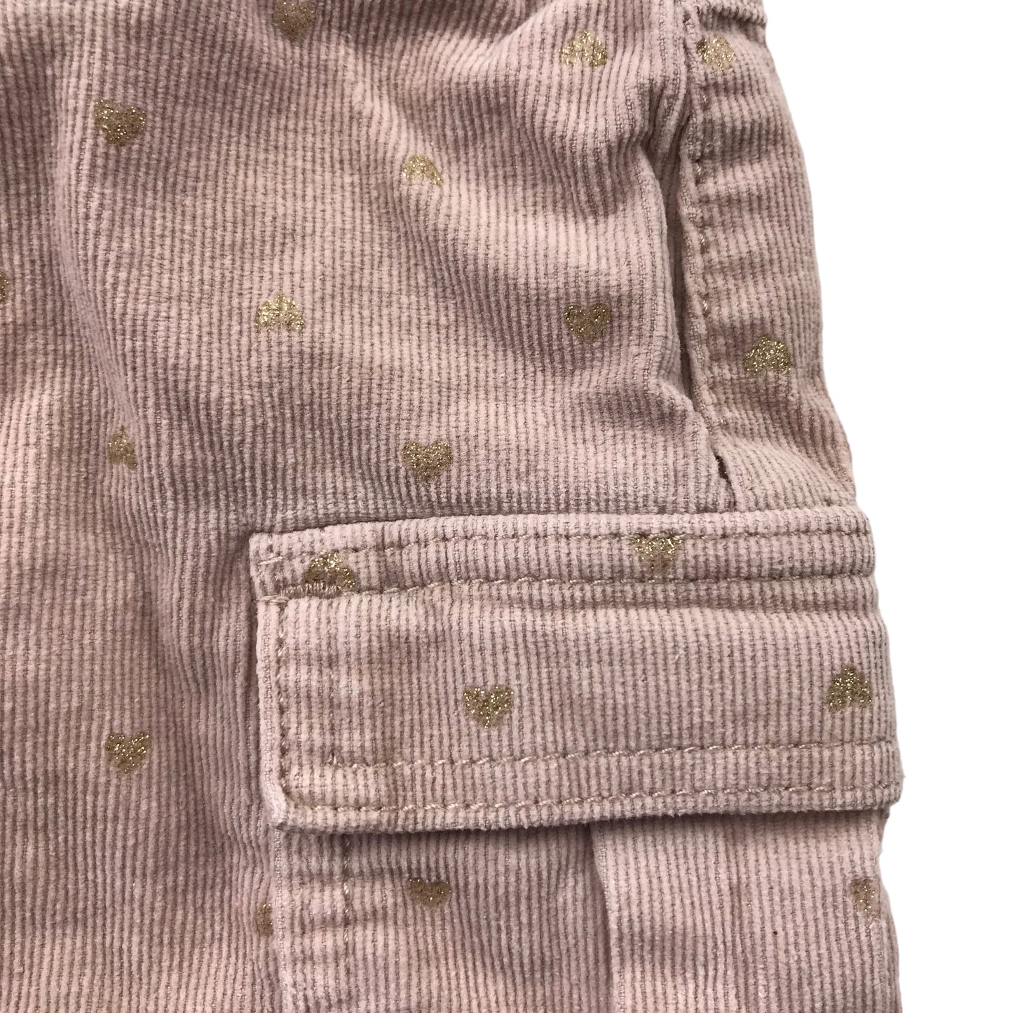 H&M Light Pink Love Heart Corduroy Mini Skirt Age 4