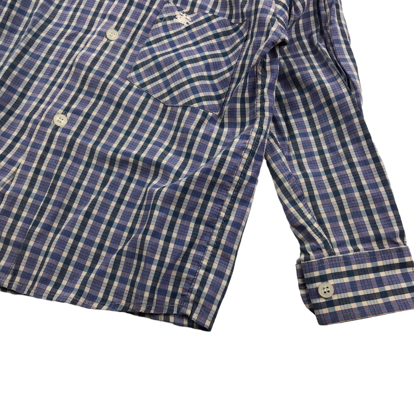 Blue and White Checked Shirt Age 5-6