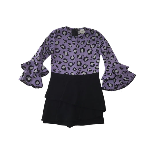River Island Purple Animal Print Playsuit Age 6