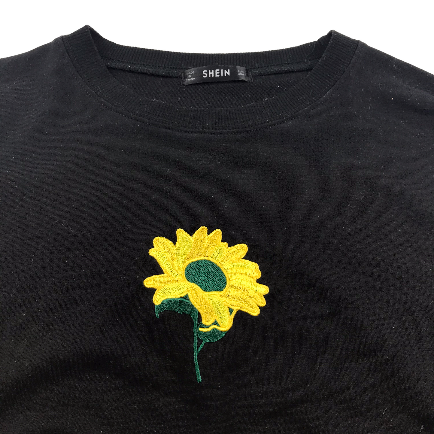 Shein Black Sun Flower Sweater Jumper Age 14