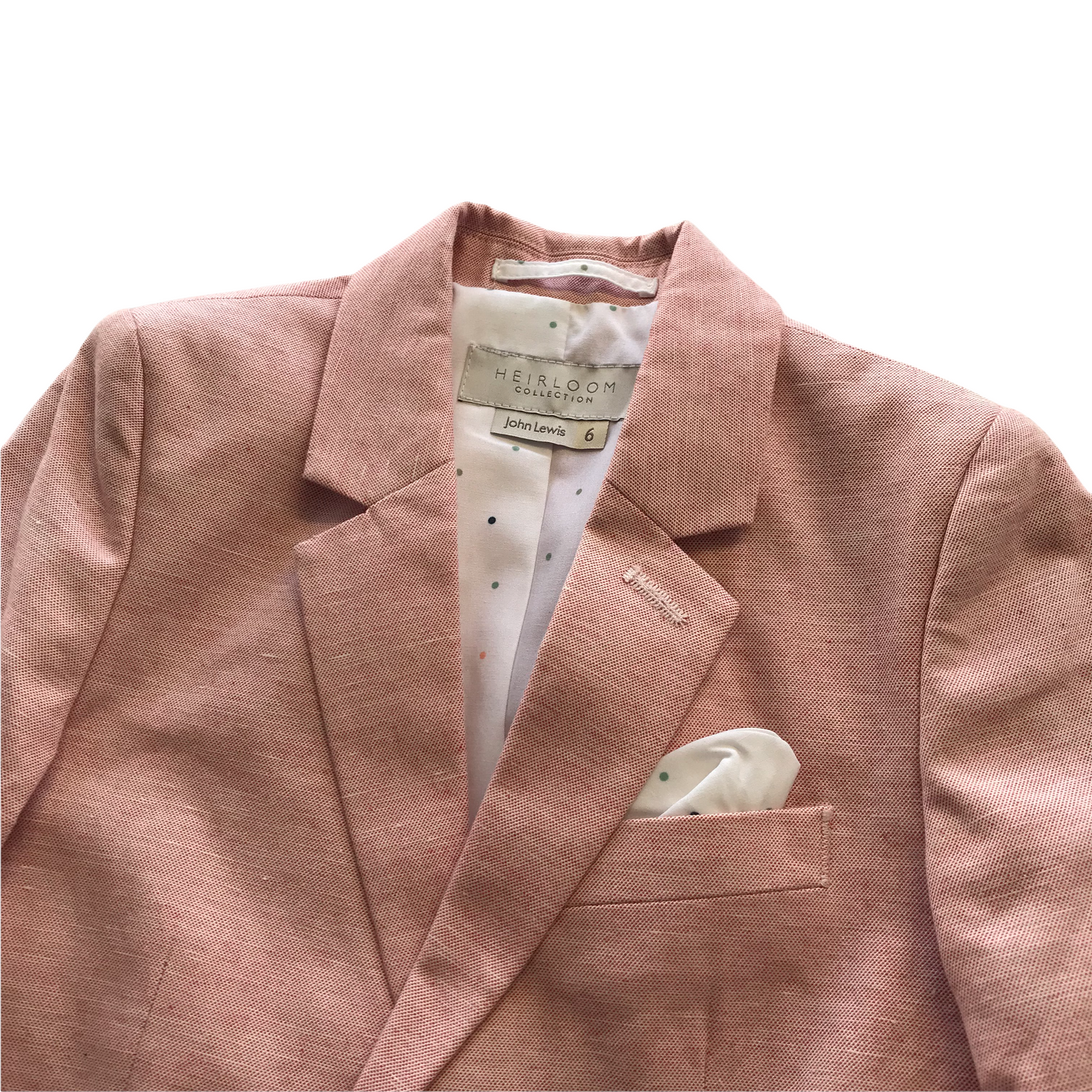 John Lewis Heirloom Light Red Blazer Jacket Age 6