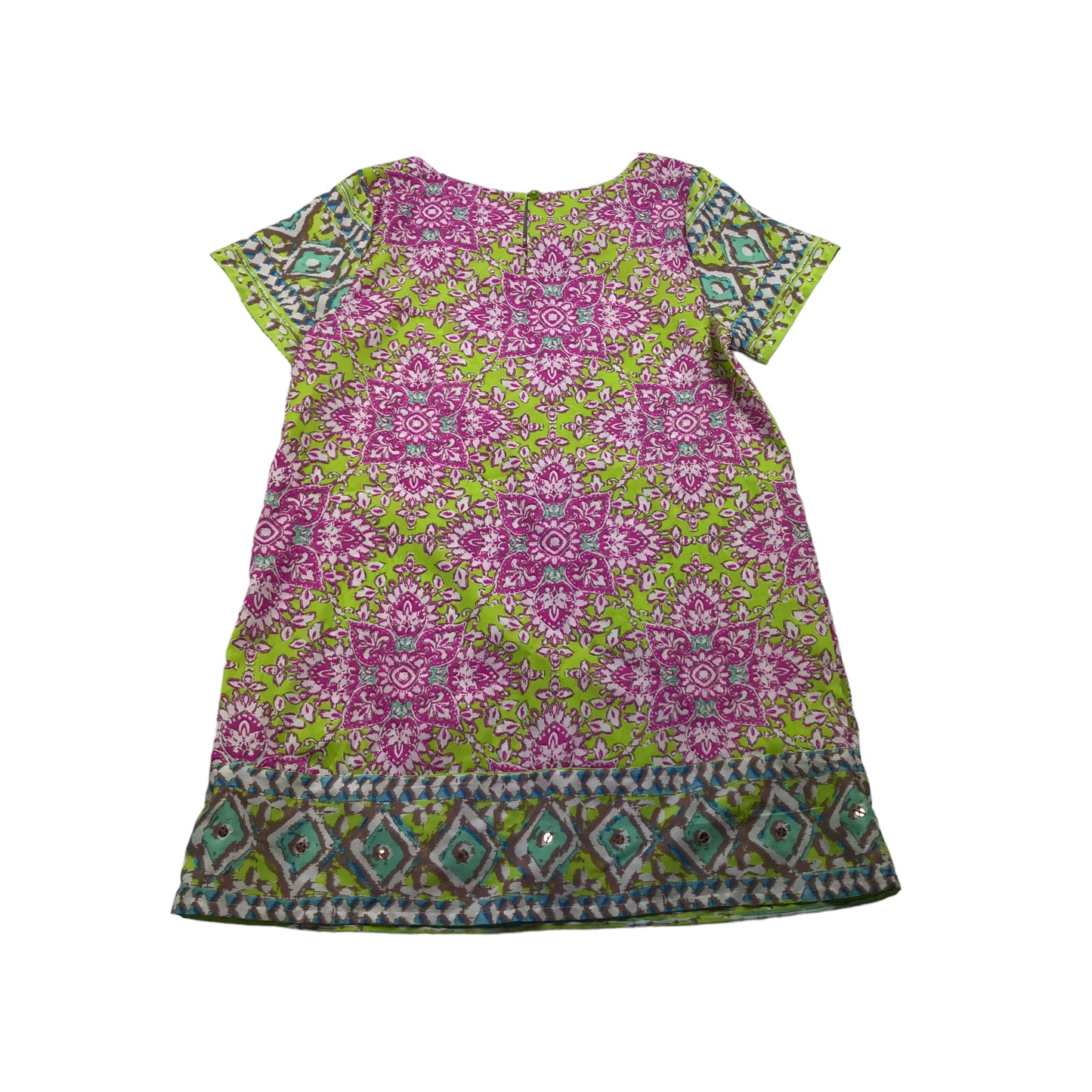 Monsoon Green and Pink Pattern Mini Dress Age 11