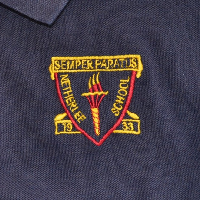 Netherlee Primary navy polo shirt