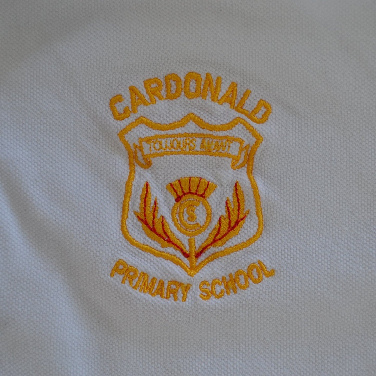 *Cardonald Primary white polo shirt