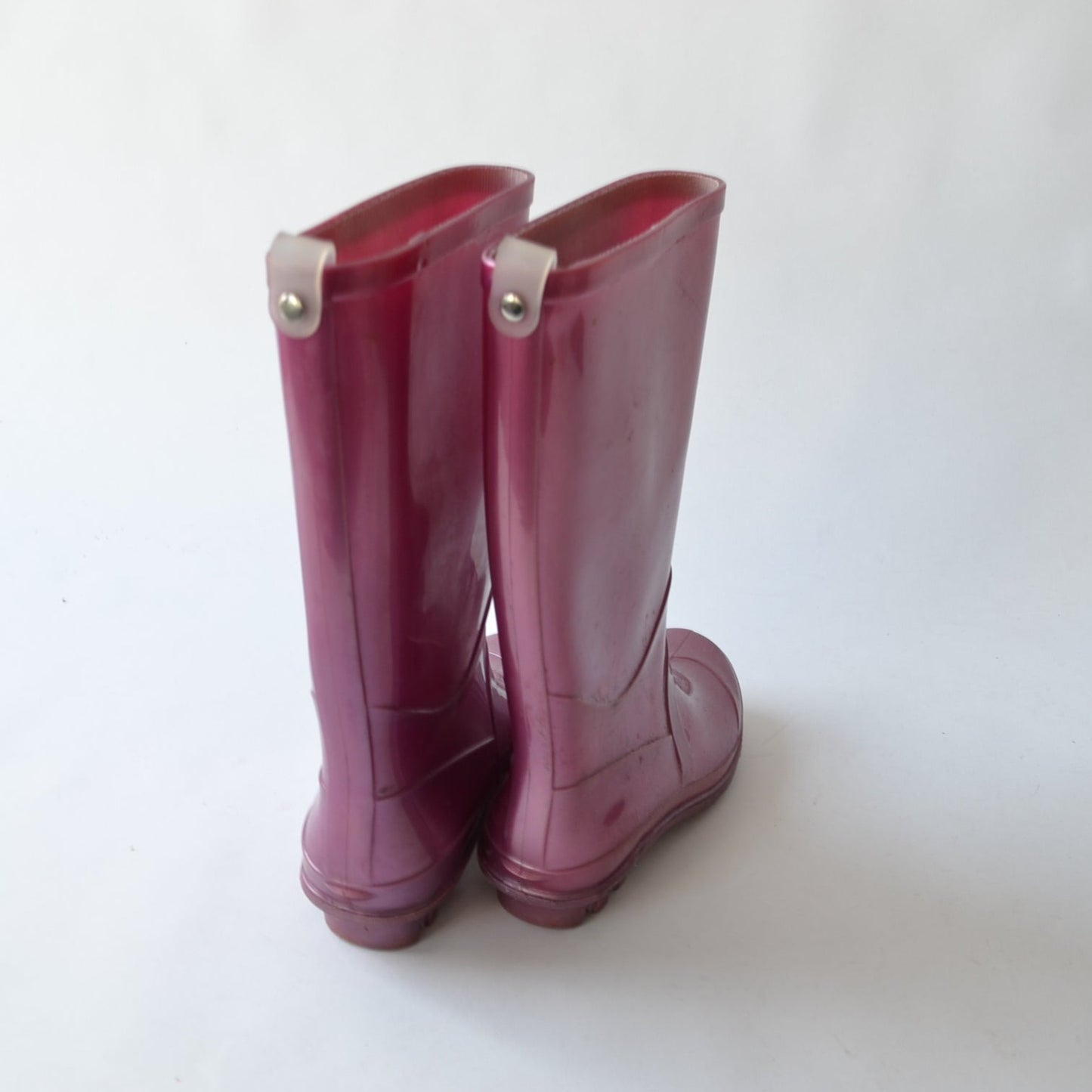 Glossy Pink Wellies Size 11 (jr)