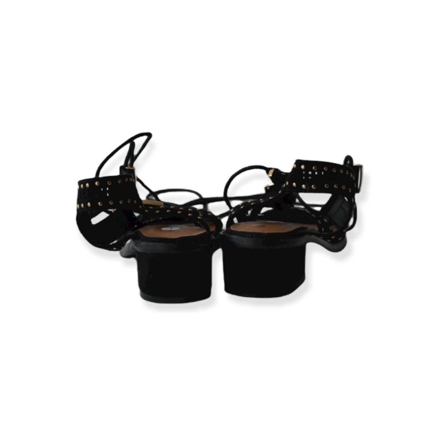 Candy Couture Black Ankle Sandals with Kitten Heel Sandals Shoe Size 1